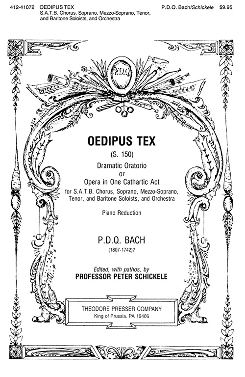 Musical score for PDQ Bach's Oedipus Tex parodic oratorio.